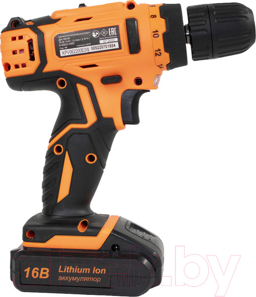Изображение товара Аккумуляторная дрель-шуруповерт Вихрь ДА-16Л-2К (72/14/32)