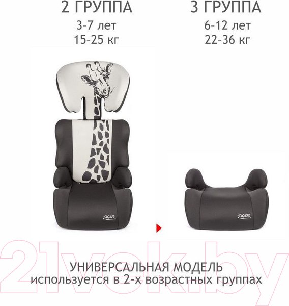 Изображение товара Автокресло Siger Смарт Animals Жираф (серый/бежевый)