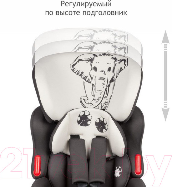 Изображение товара Автокресло Siger Космо Lux Animals Слон (серый/бежевый)