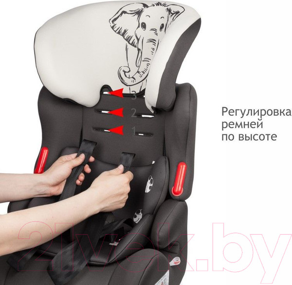 Изображение товара Автокресло Siger Космо Lux Animals Слон (серый/бежевый)