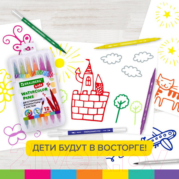 Изображение товара Фломастеры Brauberg Kids / 152184 (12цв)