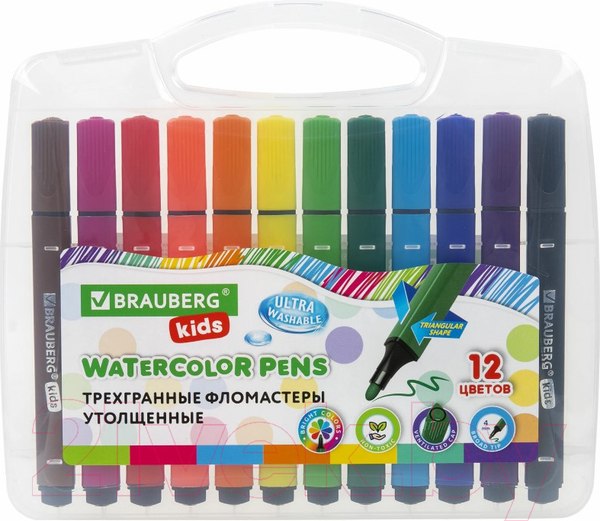 Изображение товара Фломастеры Brauberg Kids. Ультрасмываемые / 152191 (12цв)