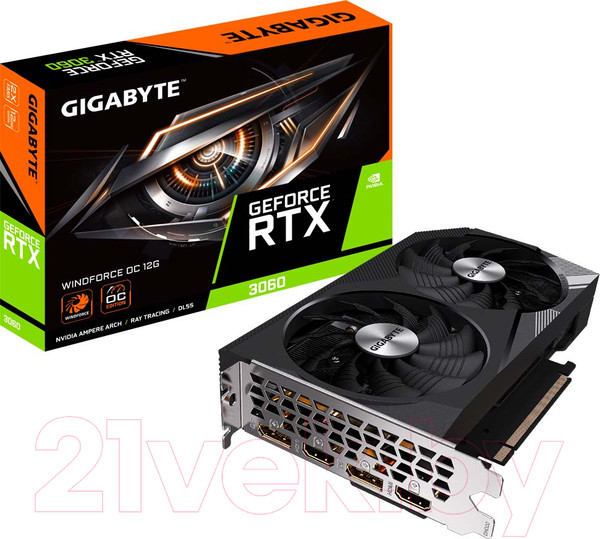 Изображение товара Видеокарта Gigabyte GeForce RTX 3060 Windforce OC 12G (GV-N3060WF2OC-12GD)