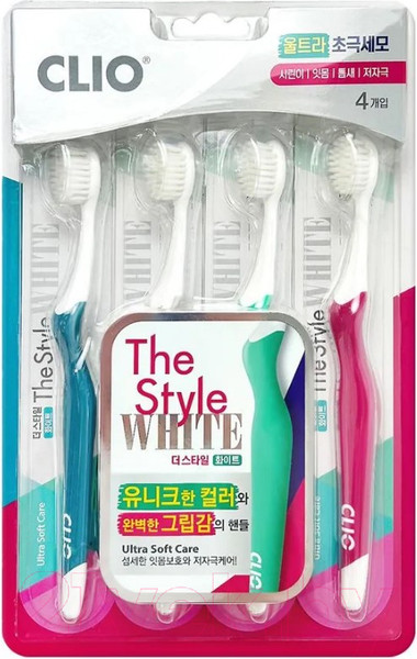 Изображение товара Набор зубных щеток Clio The Style White Ultra Soft Care Toothbrush (4шт)