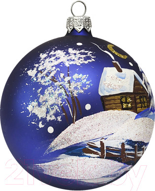 Изображение товара Шар новогодний Декарт У леса на опушке 8Ш0008 (8см, синий)