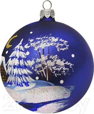 Изображение товара Шар новогодний Декарт У леса на опушке 8Ш0008 (8см, синий)