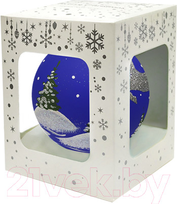 Изображение товара Шар новогодний Декарт Благородный олень 8Ш0052 (10см, синий)