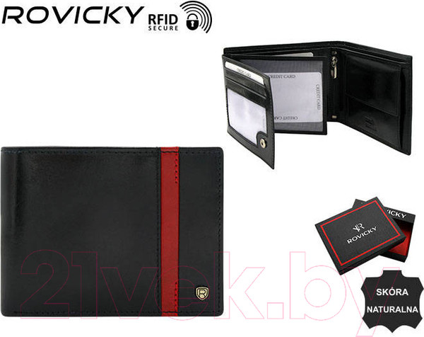 Изображение товара Портмоне Cedar Rovicky / N992-RVTP (черный/красный)