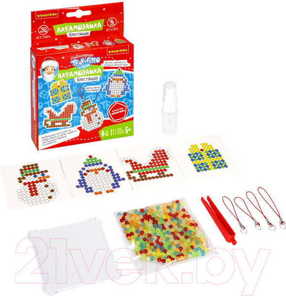 Изображение товара Развивающая игра Bondibon Новогодняя блестящая аквамозаика / ВВ5547