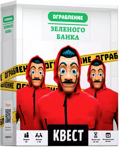 Изображение товара Настольная игра Креп Квест. Ограбление зеленого банка