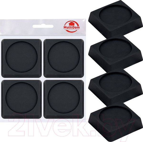 Изображение товара Комплект антивибрационных подставок Мультидом ПТ76-145 (черный)