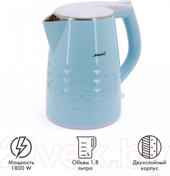 Изображение товара Электрочайник Atlanta ATH-2441 (голубой)