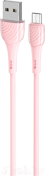 Изображение товара Кабель Hoco X49 Beloved AM-microBM (1м, розовый)