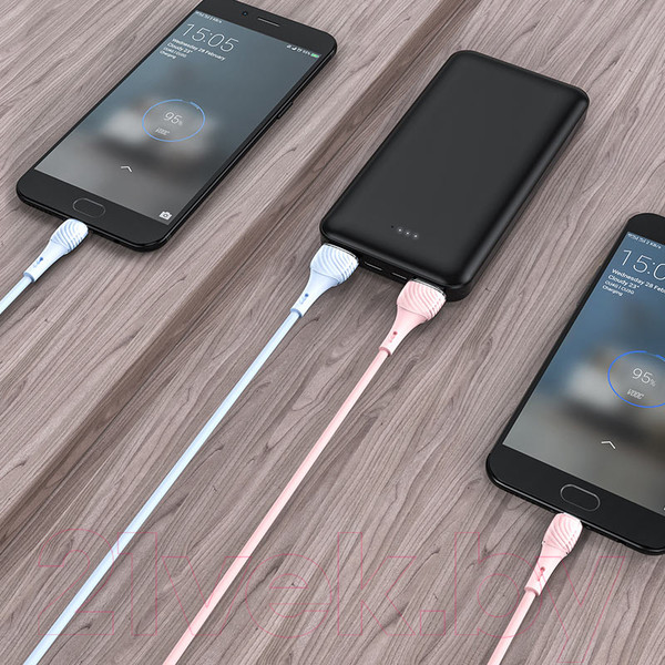 Изображение товара Кабель Hoco X49 Beloved AM-microBM (1м, розовый)