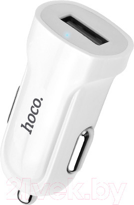 Изображение товара Зарядное устройство автомобильное Hoco Z2 + кабель AM-8pin Lightning / 6957531067771 (белый)