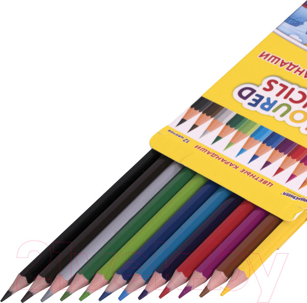 Изображение товара Набор цветных карандашей Юнландия Домики / 181836 (12цв)