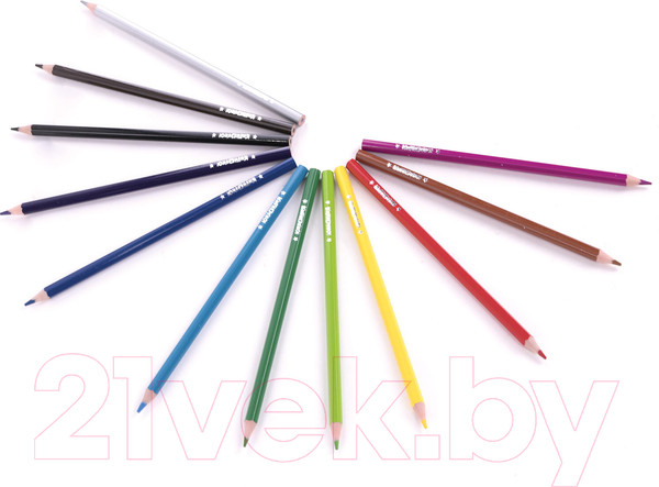 Изображение товара Набор цветных карандашей Юнландия Домики / 181836 (12цв)