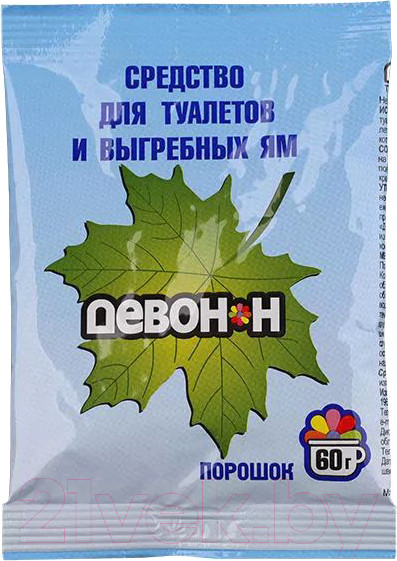 Изображение товара Биоактиватор Девон Порошок Н для биоуалетов, выгребных ям и септиков / 324234 (60г)