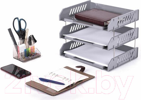 Изображение товара Лоток для бумаг Brauberg File / 238108 (серый)