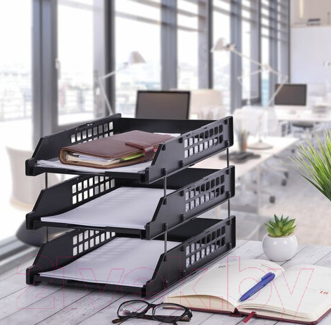 Изображение товара Лоток для бумаг Brauberg Grand Office / 238109 (черный)