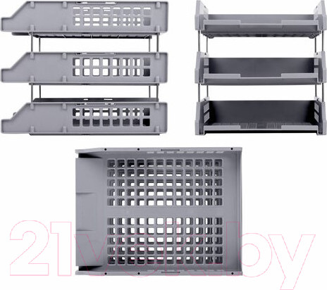 Изображение товара Лоток для бумаг Brauberg Grand Office / 238110 (серый)