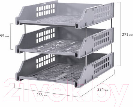 Изображение товара Лоток для бумаг Brauberg Grand Office / 238110 (серый)