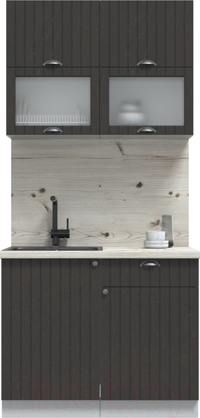 Изображение товара Кухонный гарнитур Интерлиния Берес 1.0Б (дуб английский/бискайская сосна)