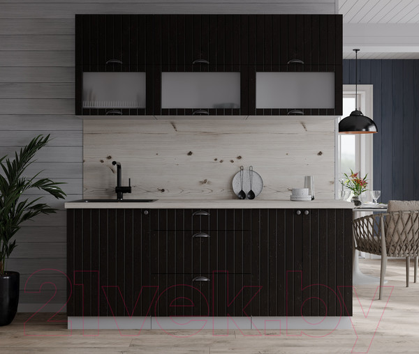 Изображение товара Кухонный гарнитур Интерлиния Берес 1.7Б (дуб английский/бискайская сосна)