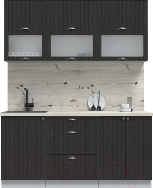 Изображение товара Кухонный гарнитур Интерлиния Берес 1.7Б (дуб английский/бискайская сосна)