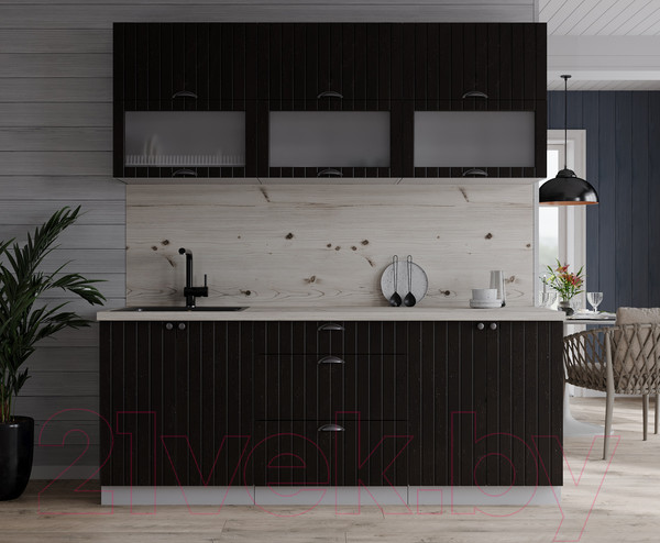 Изображение товара Кухонный гарнитур Интерлиния Берес 1.8Б (дуб английский/бискайская сосна)