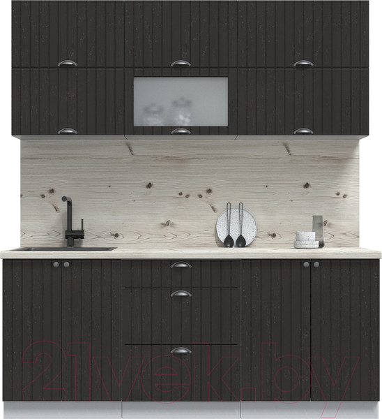 Изображение товара Кухонный гарнитур Интерлиния Берес 1.9Б (дуб английский/бискайская сосна)