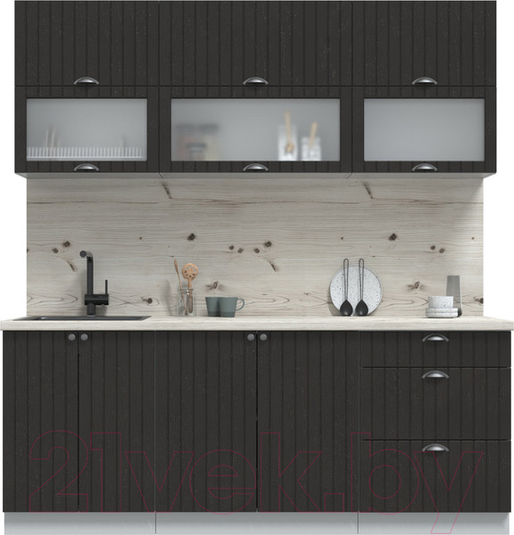 Изображение товара Кухонный гарнитур Интерлиния Берес 2.0Б (дуб английский/бискайская сосна)