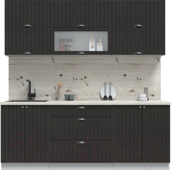 Изображение товара Кухонный гарнитур Интерлиния Берес 2.1Б (дуб английский/бискайская сосна)