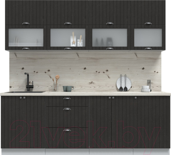 Изображение товара Кухонный гарнитур Интерлиния Берес 2.3Б (дуб английский/бискайская сосна)