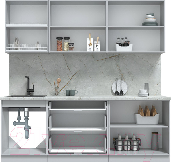 Изображение товара Кухонный гарнитур Интерлиния Берес 2.2Б (дуб английский/бискайская сосна)