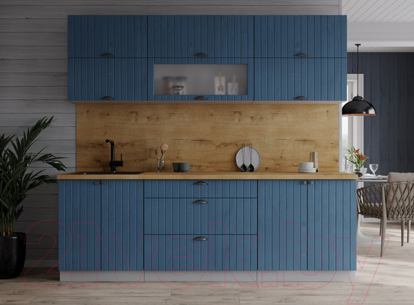 Изображение товара Кухонный гарнитур Интерлиния Берес 2.1Б (дуб лазурный/дуб бунратти)