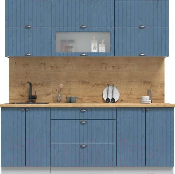 Изображение товара Кухонный гарнитур Интерлиния Берес 2.1Б (дуб лазурный/дуб бунратти)