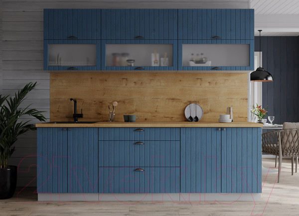 Изображение товара Кухонный гарнитур Интерлиния Берес 2.2Б (дуб лазурный/дуб бунратти)