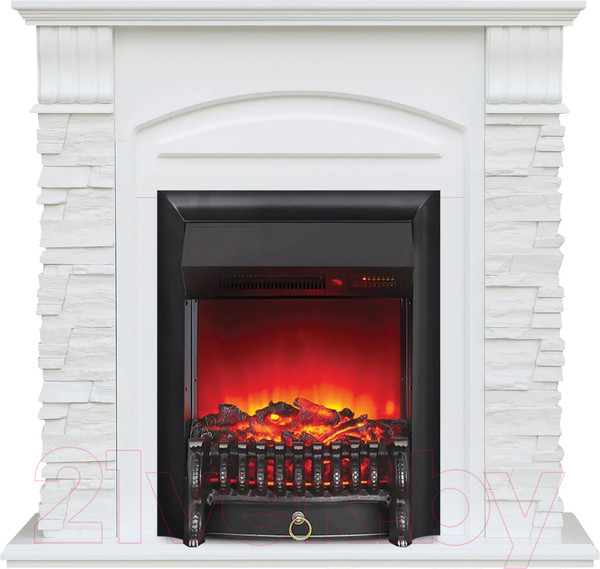 Изображение товара Каминокомплект Смолком Alioth New + Fobos-s Lux BL LT (бьянко белый)