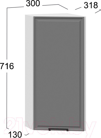 Изображение товара Шкаф навесной для кухни ТриЯ Белладжио 1В3Т (белый/софт графит)