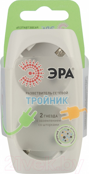Изображение товара Электроразветвитель ЭРА SP-2e-I / Б0002369 (слоновая кость)