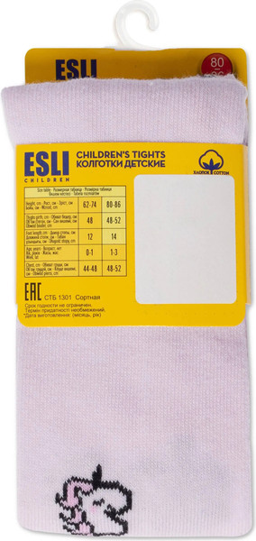 Изображение товара Колготки детские Esli 586 (р.80-86, светло-розовый)