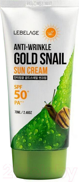 Изображение товара Крем солнцезащитный Lebelage Anti Wrinkle Gold Snail Sun Cream SPF50+ PA+++ (70мл)