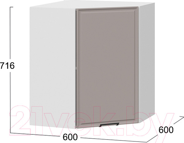 Изображение товара Шкаф навесной для кухни ТриЯ Белладжио 1В6У (белый/софт капучино)