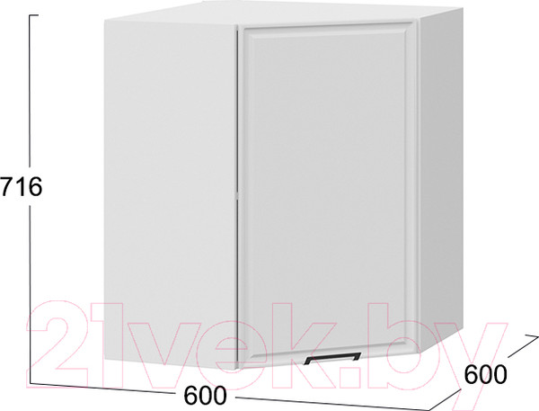 Изображение товара Шкаф навесной для кухни ТриЯ Белладжио 1В6У (белый/фон белый)