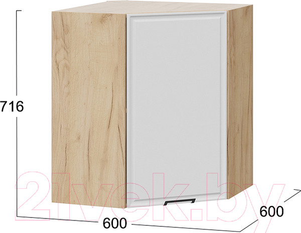 Изображение товара Шкаф навесной для кухни ТриЯ Белладжио 1В6У (дуб крафт золотой/фон белый)