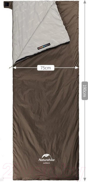 Изображение товара Спальный мешок Naturehike LW180 NH21MSD09 / 6927595777954 (серый/коричневый)