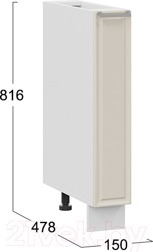 Изображение товара Шкаф карго ТриЯ Белладжио 1Н15К (белый/софт панакота)