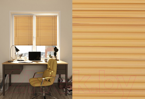 Изображение товара Жалюзи горизонтальные LEGRAND ПВХ 80x160 / 48069702 (орех светлый)