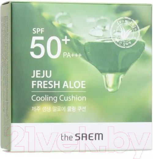 Изображение товара Кушон The Saem Jeju Fresh Aloe Cooling Cushion Natural Baige SPF 50+PA+++ (12г)